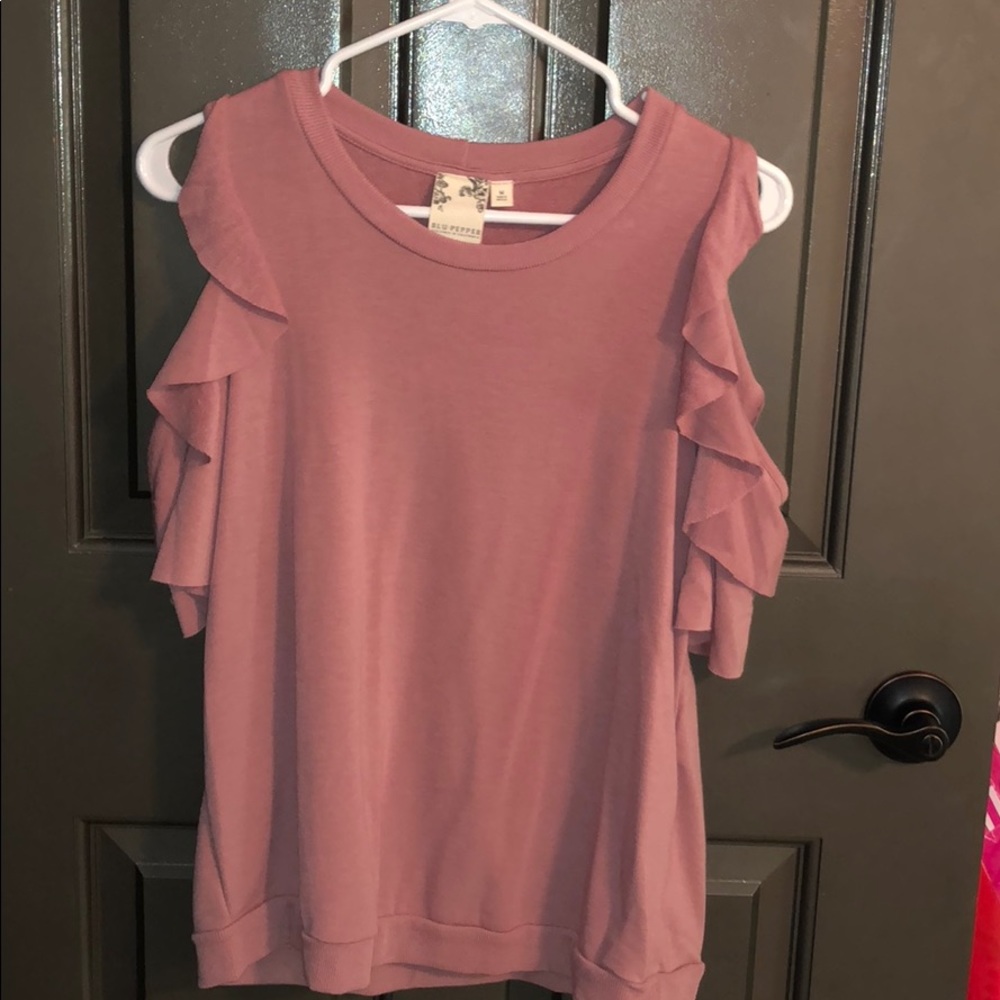 Blu Pepper Cold Shoulder Top